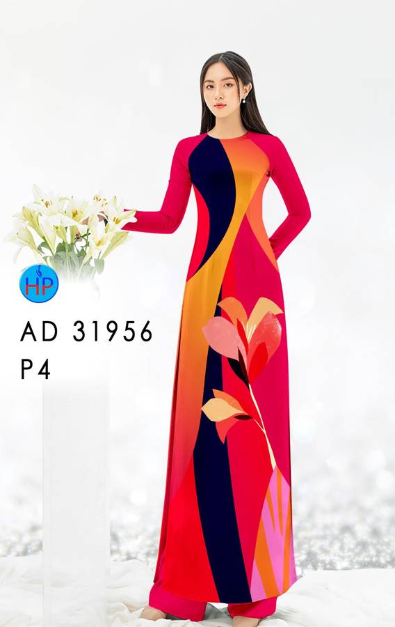 Vải Áo Dài Hoa In 3D AD 31956 1